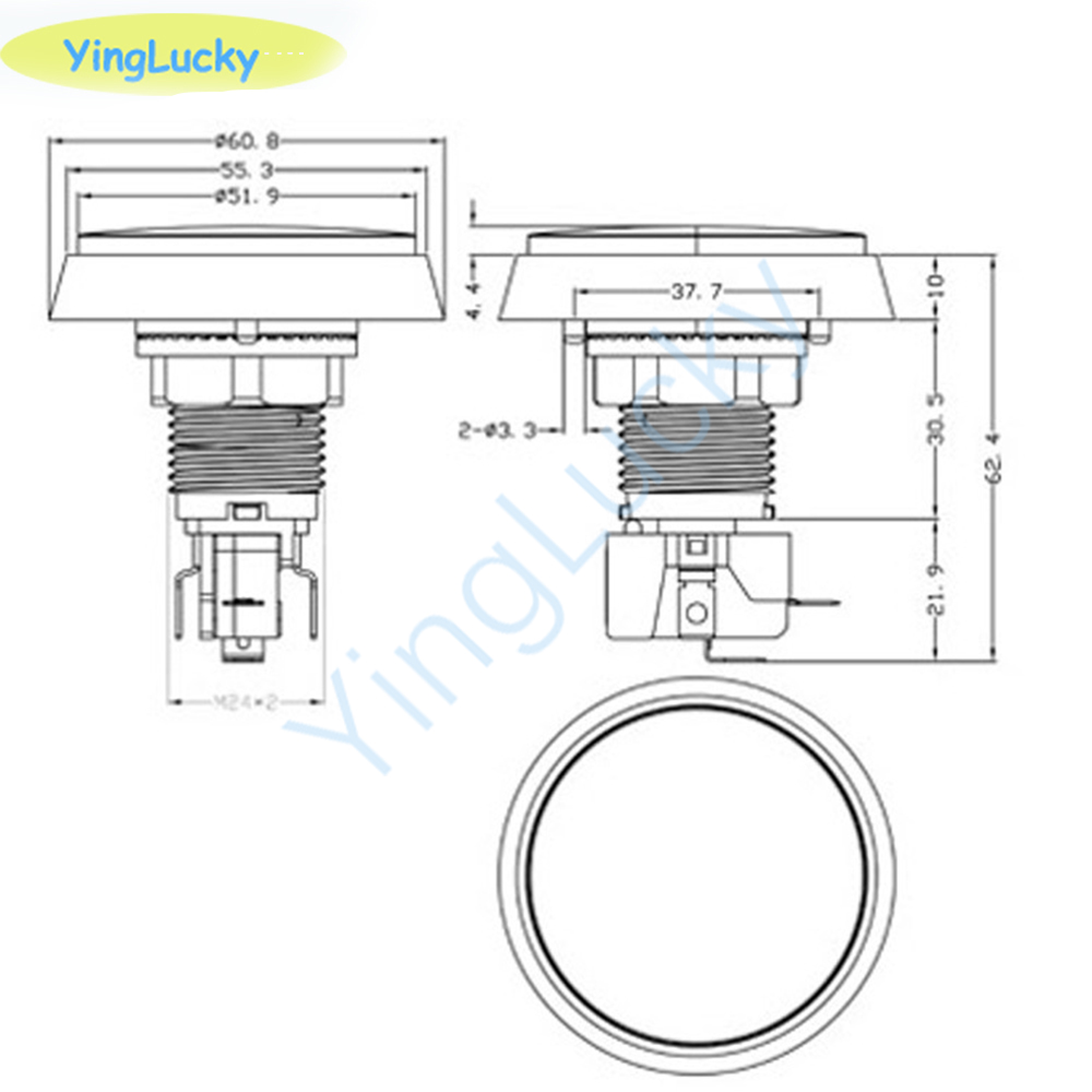 10pcs Arcade Button 60MM  LED  - Coin Acceptor Selector 评论和价格